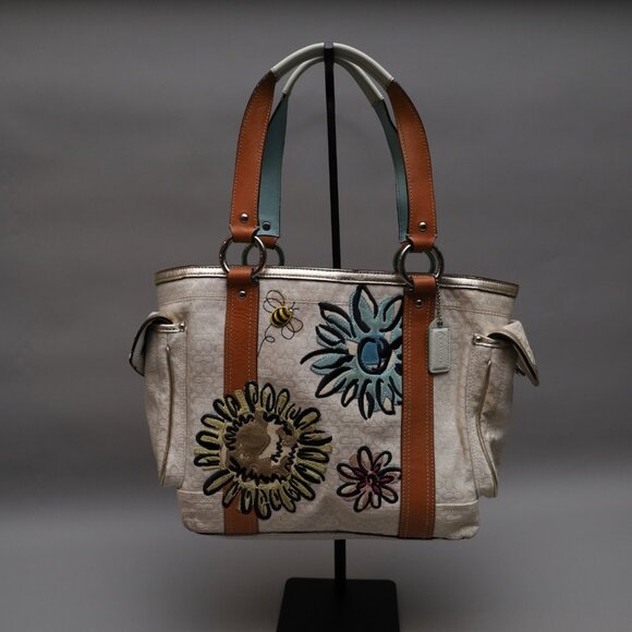Coach Handbags - Coach 2006 Signature Bee Flower Tote
